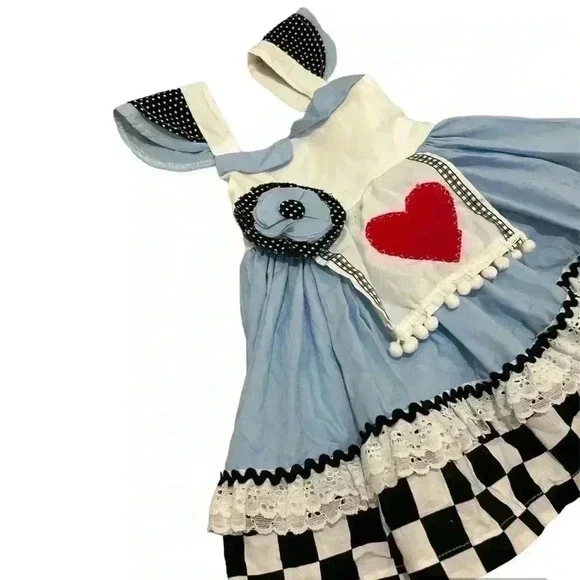 Alice in Wonderland Girls Dress, Alice in Wonderland Birthday Outfit,Alice Dress - Picture 9 of 13